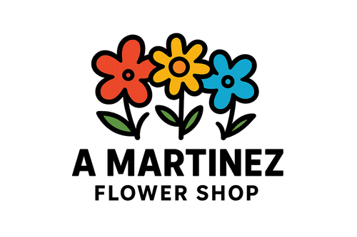 Simple logo for A Martinez Flower Shop